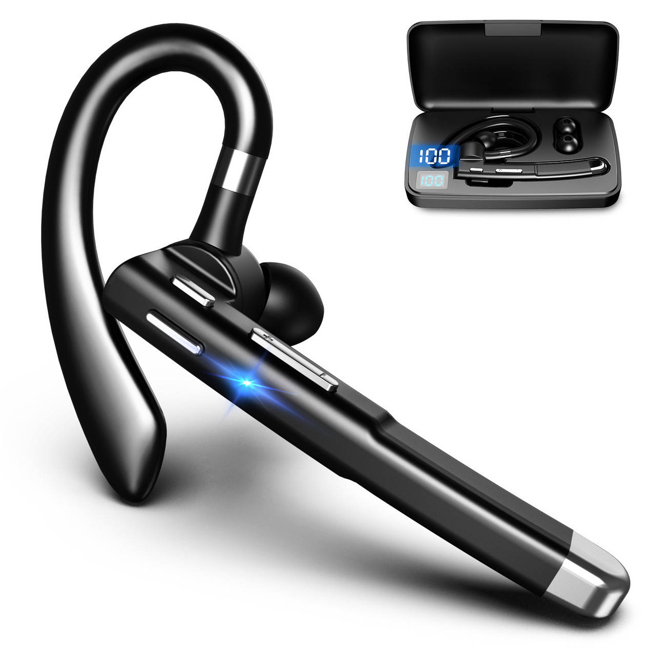 

Bluetooth-гарнитура Bluelans YYK-520 с зарядным кейсом Черная 2.0version, Черный