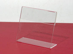 Тримач для ціначків L-подібний. горизонтальний. 60х52мм. (акрил 1,8 мм)