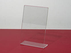 Цінникотримач L-подібний. вертикальний. 60х90мм. (акрил 1,5 мм) WiS-010