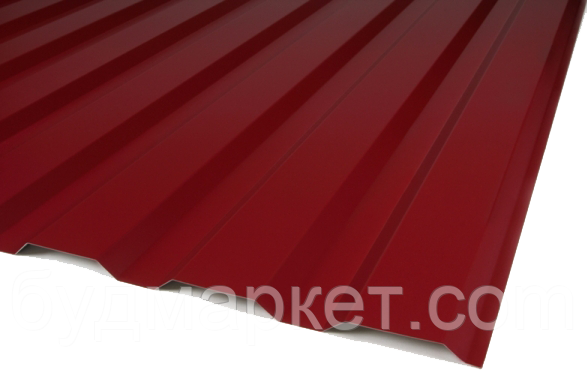 Профнастил стіновий ПС-10 RAL 3005(вишневий) 0.25 мм (950*2000 мм)
