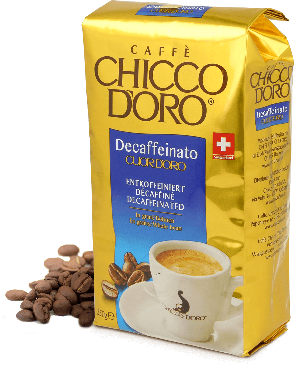 Кава зернова Chicco d'oro без кофеїну Decaffeinato (100% Арабіка) 250 г