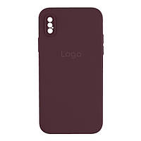Чохол Silicone Case Square Full Camera для iPhone Xs Max Колір 42.Maroon