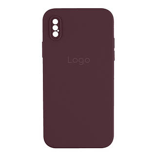 Чохол Silicone Case Square Full Camera для iPhone Xs Max Колір 42.Maroon