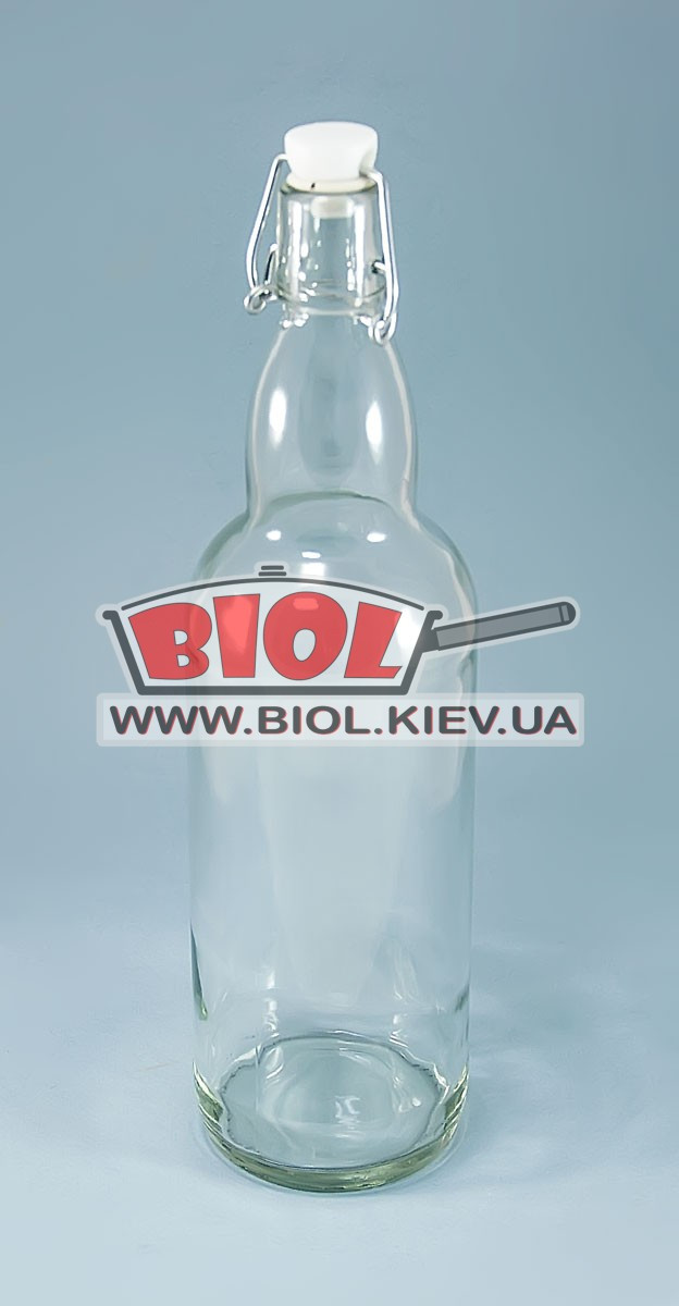 Пляшка 1,0 л скляна з кришкою бугельної