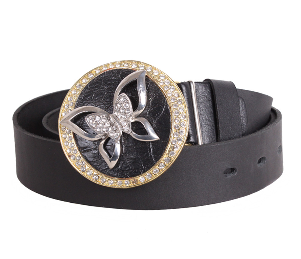 Жіночий ремінь з натуральної шкіри BLX2501-34 чорний, фото 1