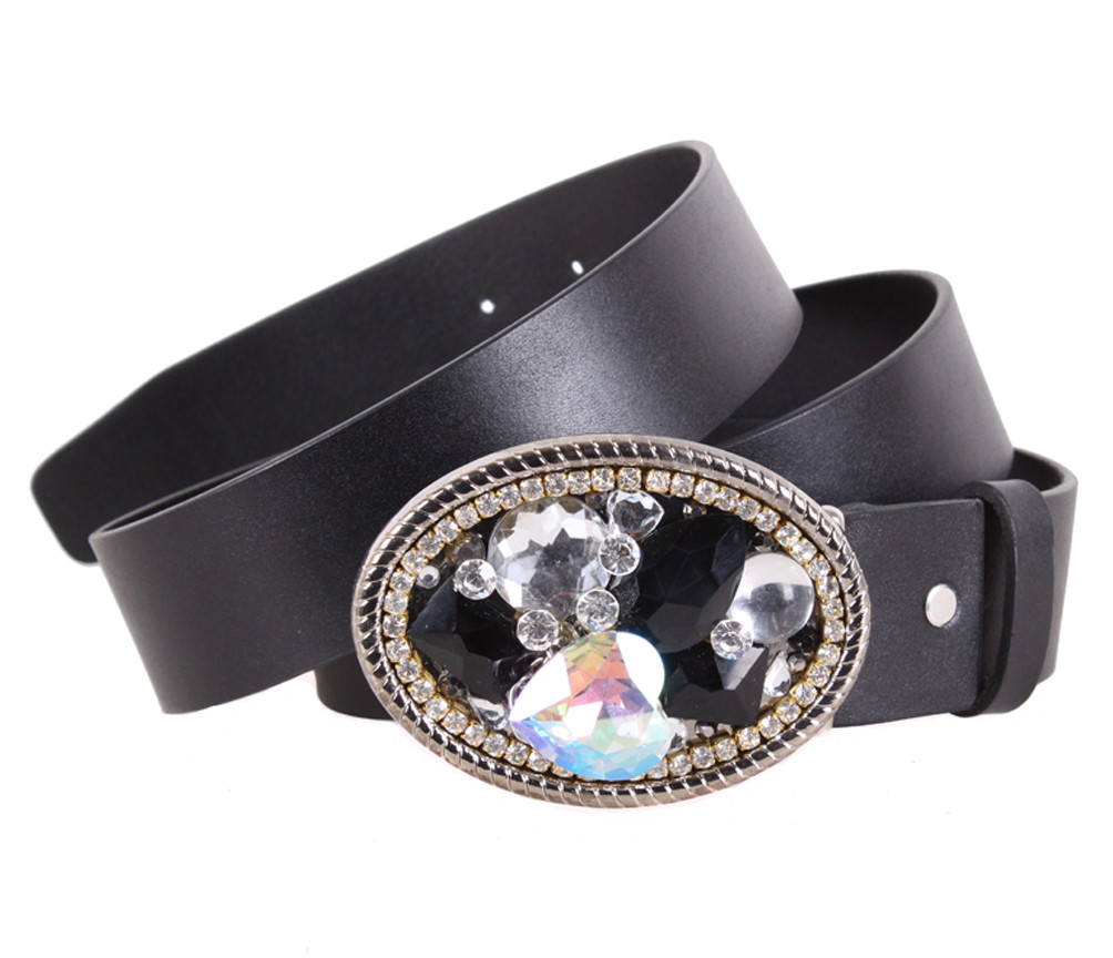 Жіночий ремінь з натуральної шкіри BLX2501-55 чорний, фото 1