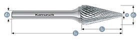 Борфреза SKM (Тип М) 3,конус 0x8x3x38mm