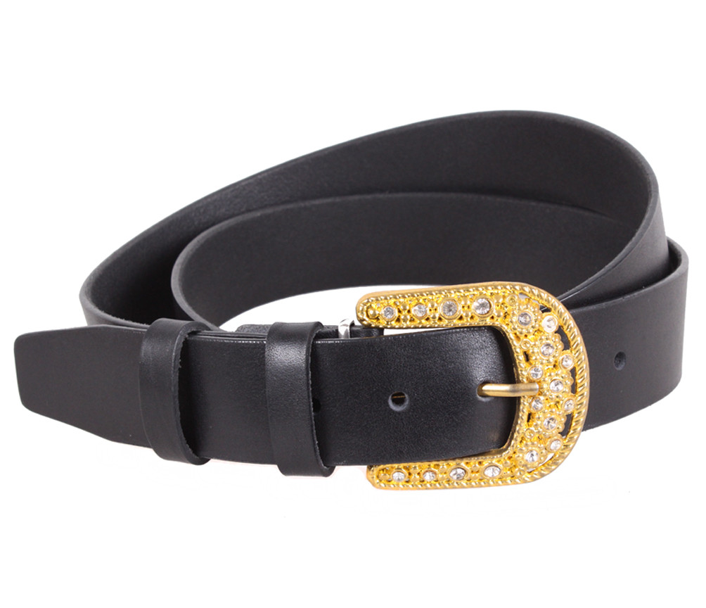 Жіночий ремінь з натуральної шкіри PRZ38044-05 чорний, фото 1