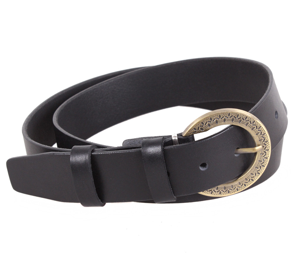 Жіночий ремінь з натуральної шкіри PRZ38044-09 чорний, фото 1