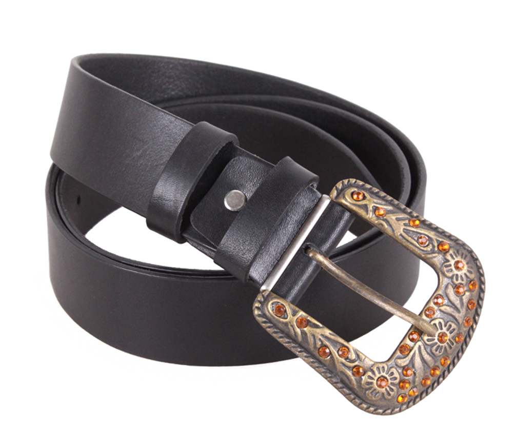 Жіночий ремінь з натуральної шкіри PRZ38044-14 чорний, фото 1