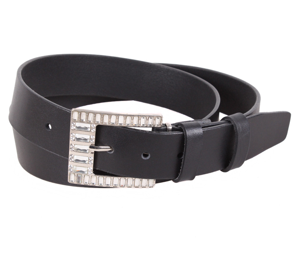 Жіночий ремінь з натуральної шкіри PRZ38044-25 чорний, фото 1