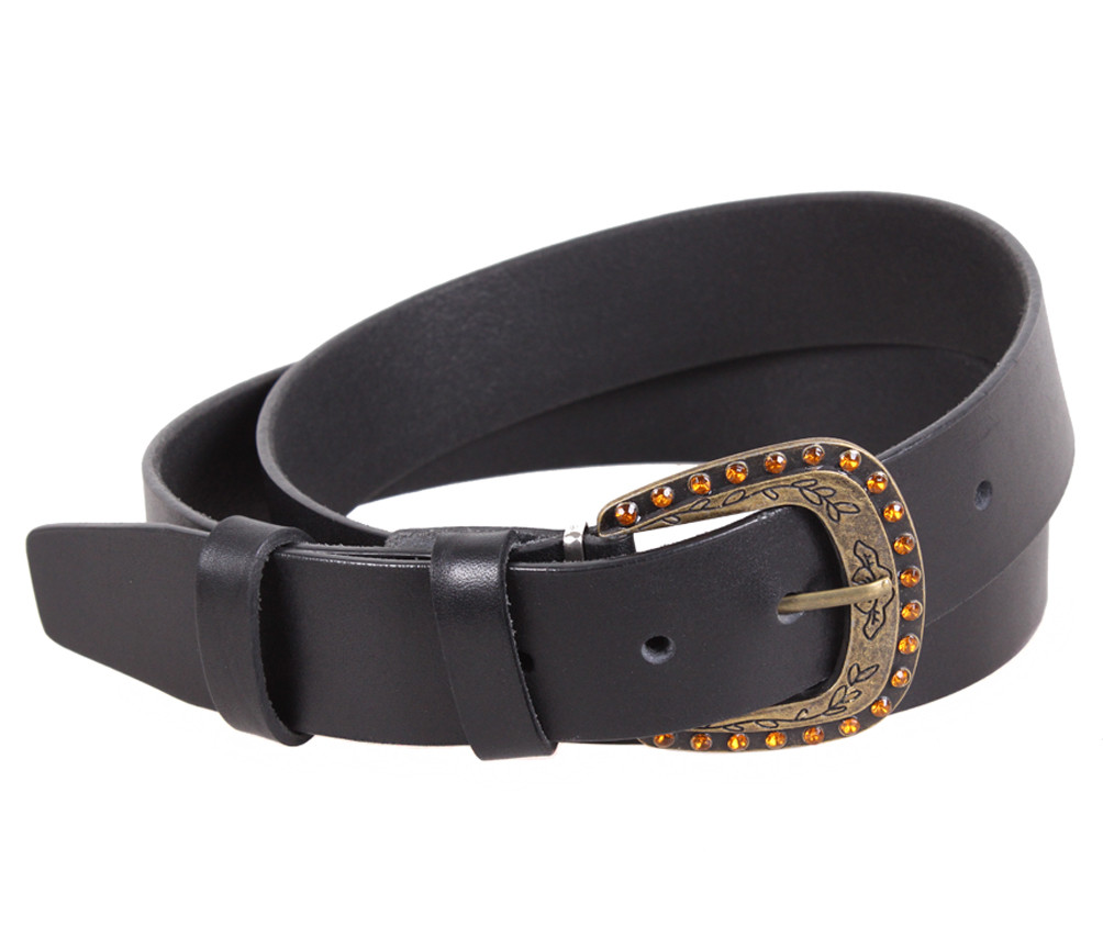 Жіночий ремінь з натуральної шкіри PRZ38044-30 чорний, фото 1