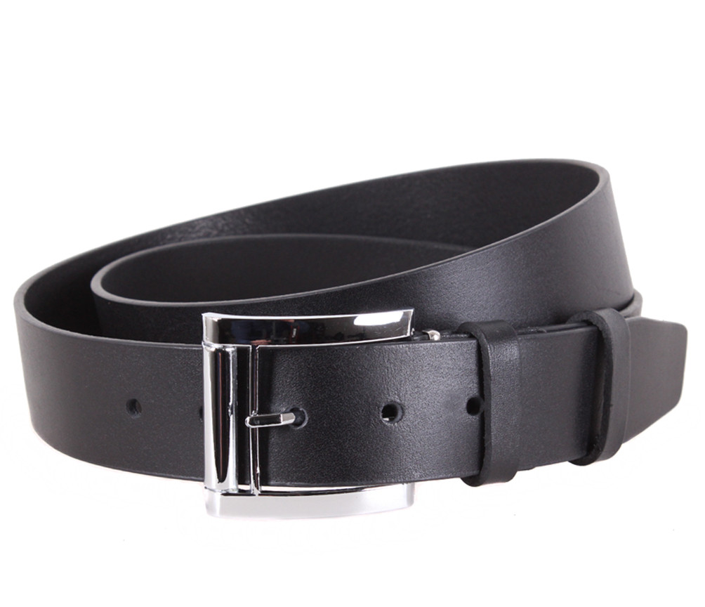 Чоловічий ремінь з натуральної шкіри під джинси PRZ38044-39 чорний, фото 1