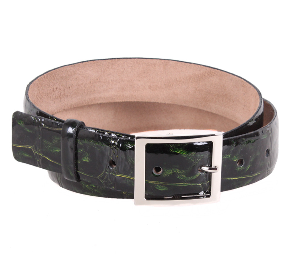 Жіночий ремінь з натуральної шкіри WAK1388-101 зелений, фото 1