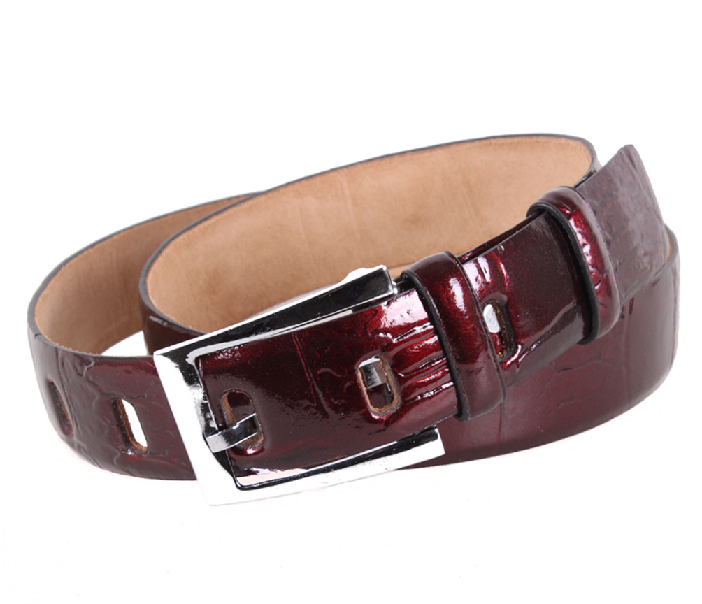 Жіночий ремінь з натуральної шкіри WAK1388-102 вишневий, фото 1