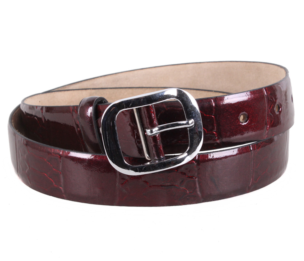 Жіночий ремінь з натуральної шкіри WAK1388-108 вишневий, фото 1