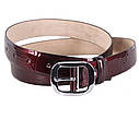 Жіночий ремінь з натуральної шкіри WAK1388-108 вишневий, фото 2