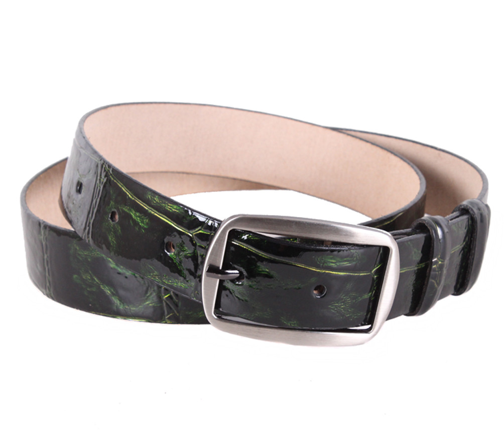 Жіночий ремінь з натуральної шкіри WAK1388-111 зелений, фото 1
