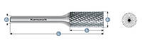 Борфреза цилиндр с торцевыми зубьями 6,0x18x6x75mm ZYB (тип B)