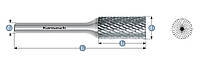 Борфреза цилиндр с торцевыми зубьями 10,0x20x6x170mm ZYB (тип B)