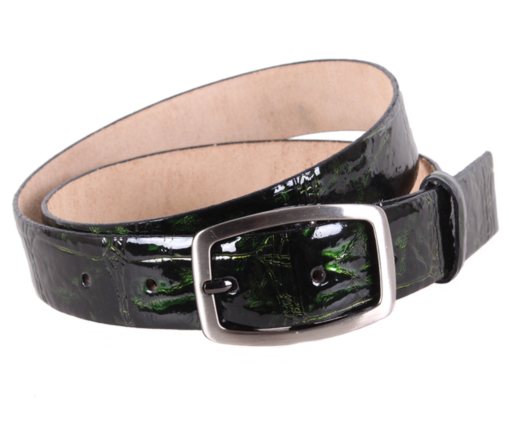 Жіночий ремінь з натуральної шкіри WAK1388-114 зелений, фото 1