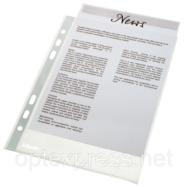 Файлы матовые A4 Esselte, 40 мик., 100 шт., фото 1