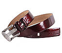 Жіночий ремінь з натуральної шкіри WAK1388-116 вишневий, фото 3