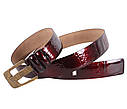 Жіночий ремінь з натуральної шкіри WAK1388-117вишневый, фото 2