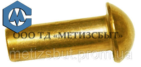 Заклепка латунна ГОСТ 10299-80; DIN 660;от Ø3-Ø12 (от 5 кг) , фото 2