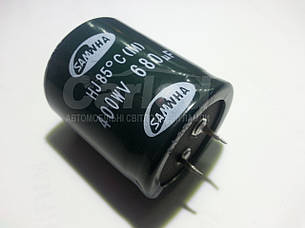 680mkf - 400v  mini HJ 35*40  SAMWHA, 85°C конденсатор електролітичний