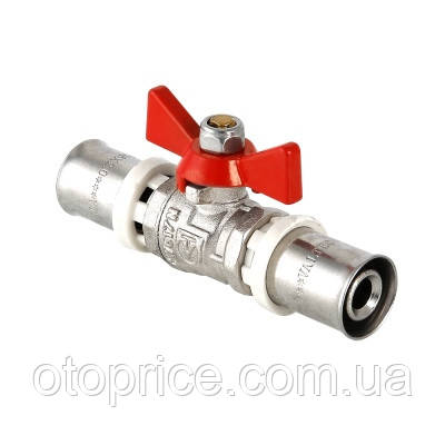 Кран кульовий під прес ручка метелик Valtec 16