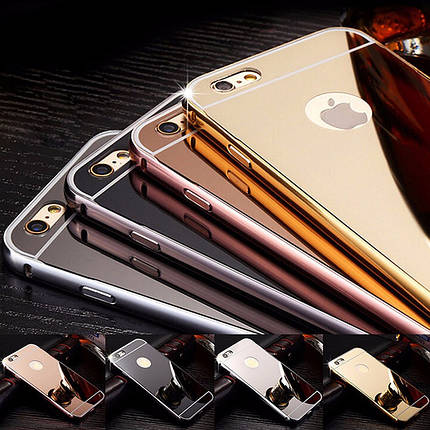 Металевий дзеркальний чохол бампер для Apple iPhone 5/5S/SE (4 кольори в наявності) , фото 1