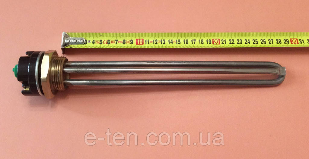 Тен прямий (нержавійка) 1500W / на різьбі 1 1/4" (Туреччина) з турецким терморегулятором RTR 15/20А, фото 1