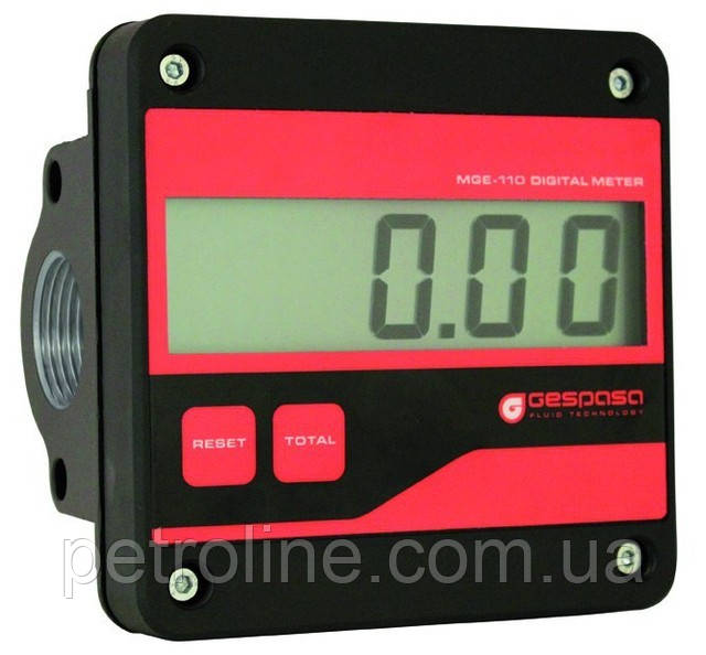 Електронний лічильник MGE 110 для дизельного палива, масла, 5-110 л/хв, +/-0,5%, Іспанія