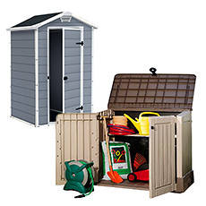 Пластикові сараї, ящики для зберігання