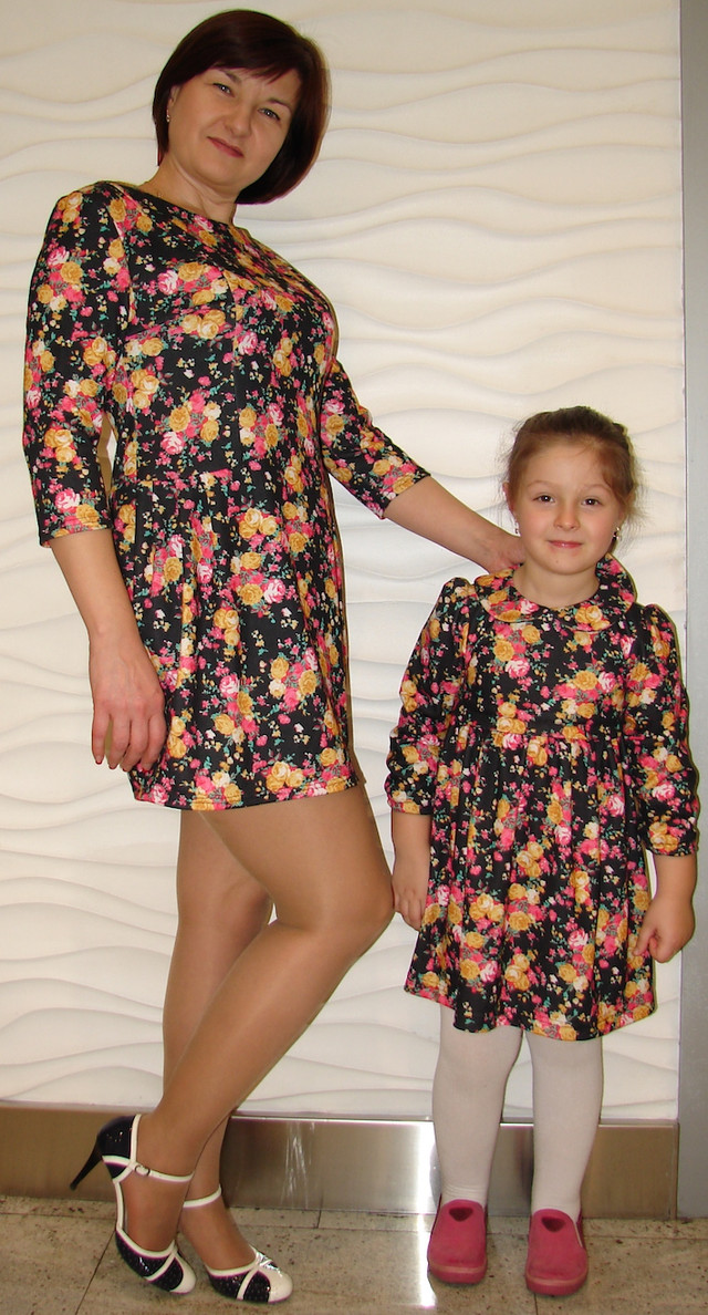 Комплект платье для мамы и дочки из французского трикотажа