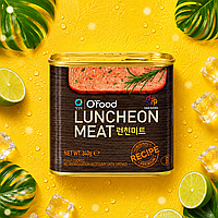 Мясная консерва из свинины | Luncheon Meat Premium |  Южная Корея| O'Food| 340 г| Премиальная коричневая мясная консерва Ю