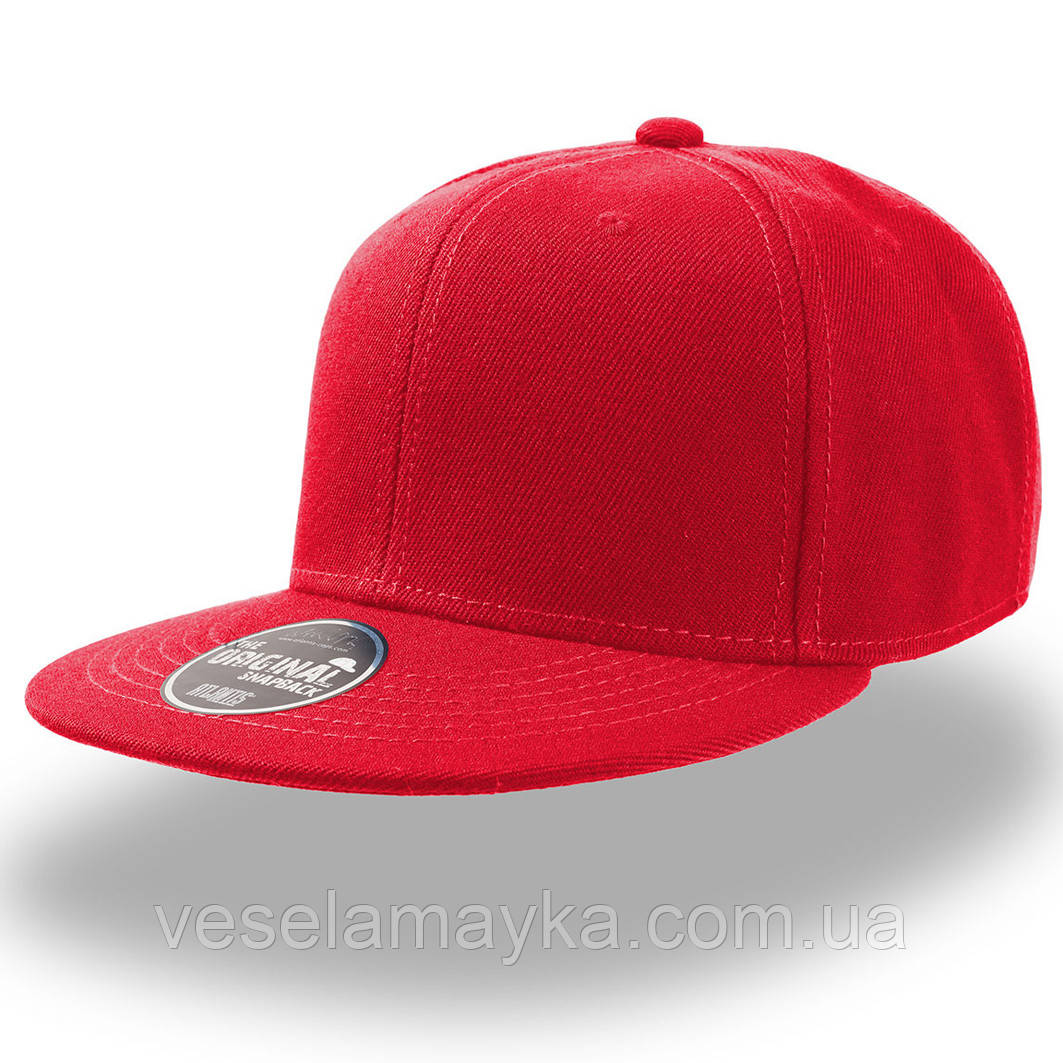 Червона кепка з прямим козирком (Snapback)