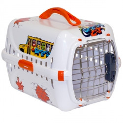 Переноска для котів і собак Moderna ГРАФІТІ 1 з металевими дверима IATA, 51*31*34см, фото 1