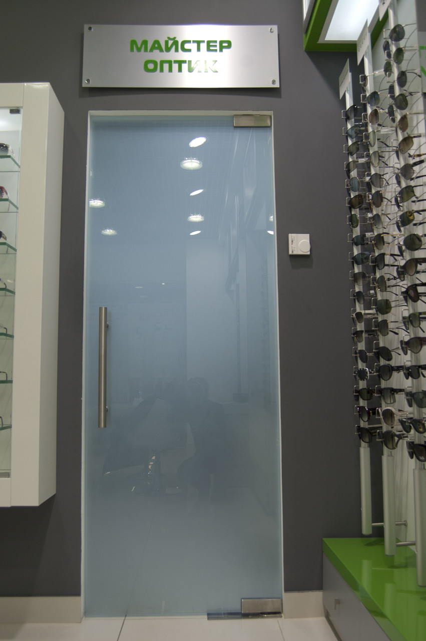 Одинарні розпашні скляні двері, фото 1