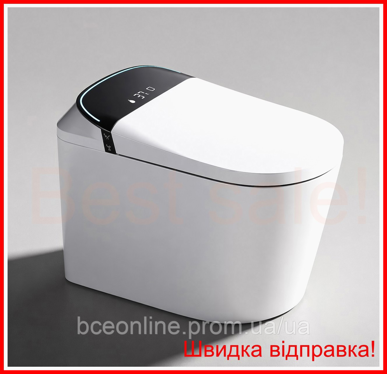 Унитаз Smart Soder безободочный белый с функцией торнадо для гигиеничности и комфорта автоматический, фото 1