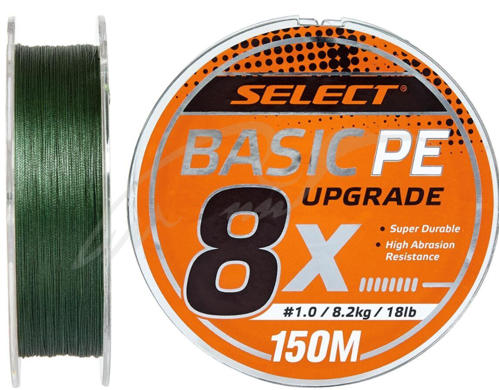 Шнур Select Basic PE 8х 150m (темно-зелений) #1/0.14mm 18lb/8.2kg, фото 1