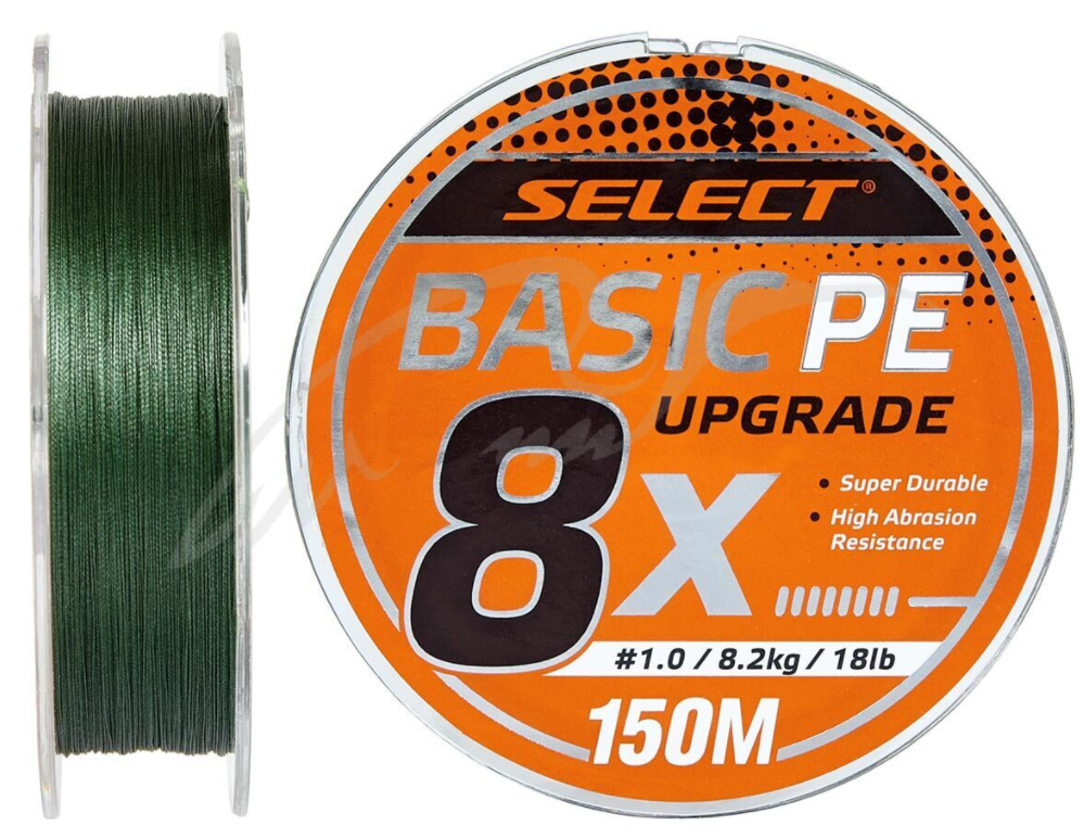 Шнур Select Basic PE 8х 150m (темно-зелений) #0.8/0.12mm 14lb/6kg, фото 1