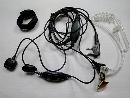 Гарнітура 3-дротова з VOX прихованого носіння для радіостанцій Kenwood/Baofeng/Wouxun/Quansheng тощо., фото 1
