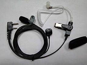 Гарнітура 3-дротова MIC K1 прихованого носіння для радіостанцій Kenwood/Baofeng/Wouxun/Quansheng тощо