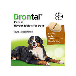Дронтал Плюс XL (Drontal plus XL) Антигельмінтик зі смаком м'яса для собак - 1табл