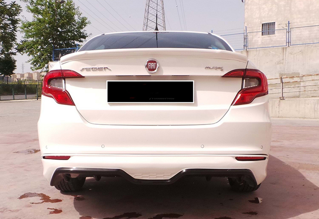 Задний диффузор DPT (SD, черный глянец) для Fiat Tipo 2016- гг, фото 1