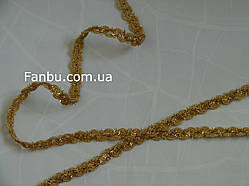 Золота декоративна тасьма "хвиля з вусиками", ширина 1.3 см (1 паковання — 20ярдів)