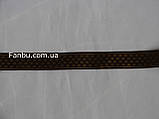 Атласна стрічка 2.5 см коричнева "Gucci", ширина 2.5 см (1рулон — 23 м), фото 3
