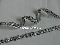 Тесьма "шубная"металлизированная,цвет серебро. ширина 1.2см(1 уп-50м)
